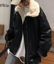 Auntie Rosa | PUレザー ビッグシルエット フェイクファーブルゾン(ブルゾン)