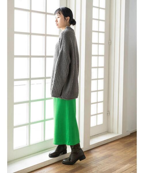 CRAFT STANDARD BOUTIQUE（クラフトスタンダードブティック）の「バスケット編スタンドネックチュニック　◆（ニット/セーター・レディース・チャコールグレー/ダークグリーン/ブラック/グレイッシュベージュ・FREE）」の14枚目の写真