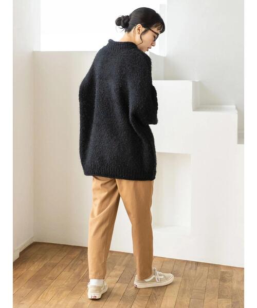 CRAFT STANDARD BOUTIQUE（クラフトスタンダードブティック）の「バスケット編スタンドネックチュニック　◆（ニット/セーター・レディース・チャコールグレー/ダークグリーン/ブラック/グレイッシュベージュ・FREE）」の19枚目の写真