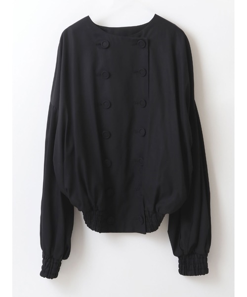 Le Jardin Ouvert（ルジャルダン）の「No Collar Blouson（ブルゾン・レディース・ブラック/ベージュ・36）」の2枚目の写真