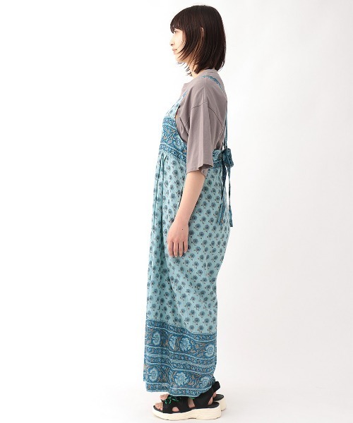 チチカカ（チチカカ）の「エコフレンドリー フロルブロックプリントサロペットパンツ（サロペット/オーバーオール・レディース・イエロー/ブルー/アイボリー・FREE）」の9枚目の写真