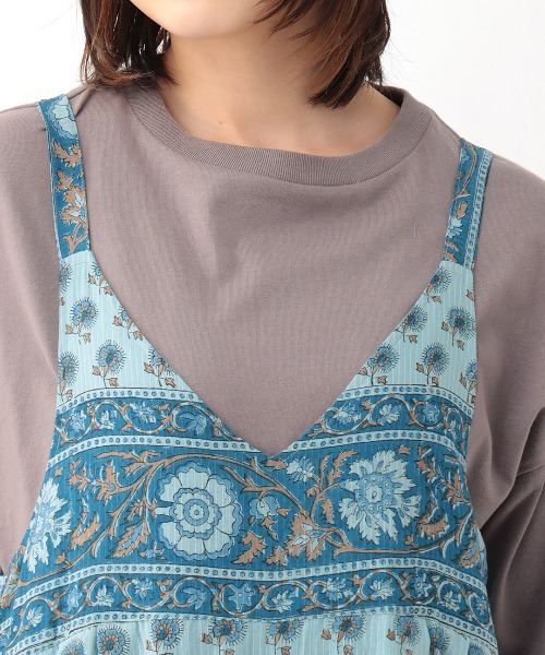 チチカカ（チチカカ）の「エコフレンドリー フロルブロックプリントサロペットパンツ（サロペット/オーバーオール・レディース・イエロー/ブルー/アイボリー・FREE）」の19枚目の写真