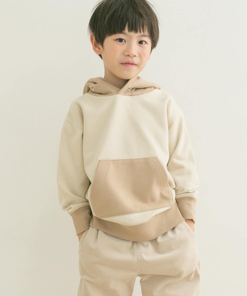 URBAN RESEARCH DOORS(アーバンリサーチドアーズ)の「配色裏毛ビッグフーディ(KIDS)(スウェット・キッズ・ベージュ/グレー・105/120/135)」の8枚目の写真
