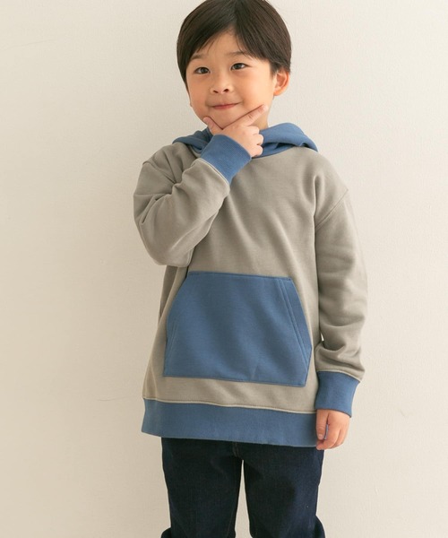 URBAN RESEARCH DOORS(アーバンリサーチドアーズ)の「配色裏毛ビッグフーディ(KIDS)(スウェット・キッズ・ベージュ/グレー・105/120/135)」の15枚目の写真