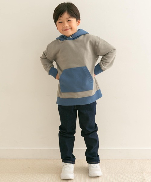 URBAN RESEARCH DOORS(アーバンリサーチドアーズ)の「配色裏毛ビッグフーディ(KIDS)(スウェット・キッズ・ベージュ/グレー・105/120/135)」の16枚目の写真