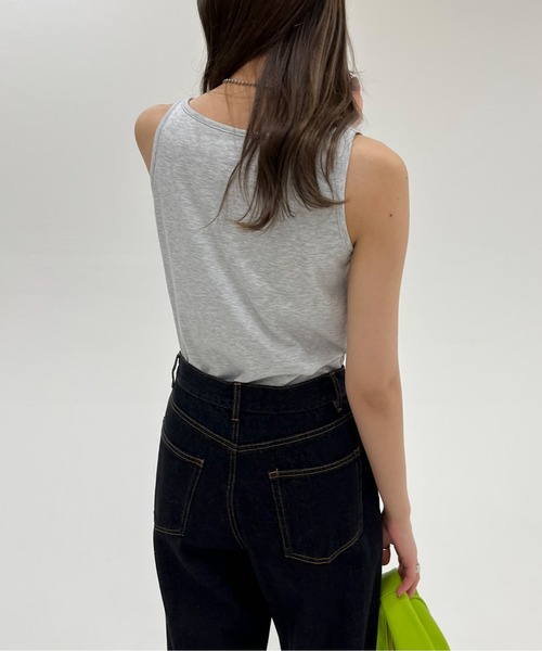 EPIMI E'PIMMY（エピミエピミー）の「カップ付きボーダータンク（タンクトップ・レディース・オートミール/ブラック/ブラック系その他/オフホワイト・MEDIUM）」の6枚目の写真