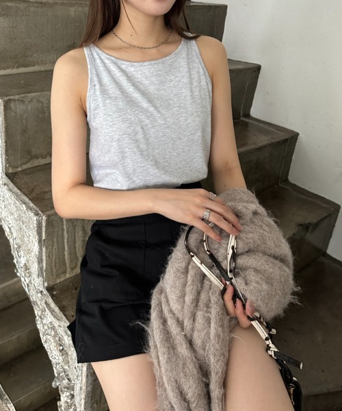 EPIMI E'PIMMY（エピミエピミー）の「カップ付きボーダータンク（タンクトップ・レディース・オートミール/ブラック/ブラック系その他/オフホワイト・MEDIUM）」の12枚目の写真