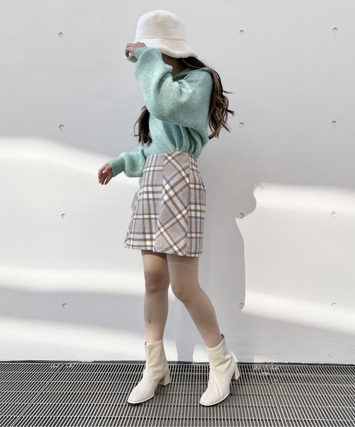 one way（ワンウェイ）の「メランジ片畦フロントファスナーニット（ニット/セーター・レディース・ライトグリーン/ホワイト/ライトブルー/ライトピンク・FREE）」の12枚目の写真