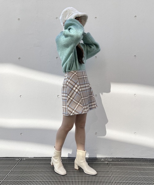 one way（ワンウェイ）の「メランジ片畦フロントファスナーニット（ニット/セーター・レディース・ライトグリーン/ホワイト/ライトブルー/ライトピンク・FREE）」の13枚目の写真