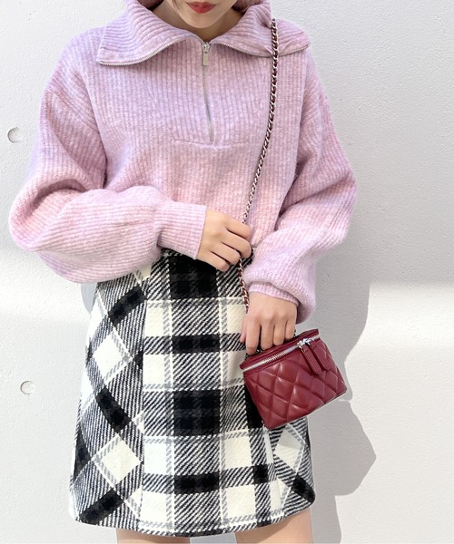 one way（ワンウェイ）の「メランジ片畦フロントファスナーニット（ニット/セーター・レディース・ライトグリーン/ホワイト/ライトブルー/ライトピンク・FREE）」の19枚目の写真