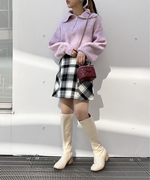 one way（ワンウェイ）の「メランジ片畦フロントファスナーニット（ニット/セーター・レディース・ライトグリーン/ホワイト/ライトブルー/ライトピンク・FREE）」の20枚目の写真