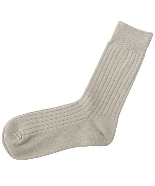 THE SOX（ザ ソックス）の「THE SOX(ザソックス)無地リブクルーソックス（ソックス/靴下・メンズ・グレイッシュベージュ/ネイビー/マスタード/ラベンダー/イエロー/レッド/ホワイト/グレー/ブラック/カーキ/ローズ・FREE）」の4枚目の写真