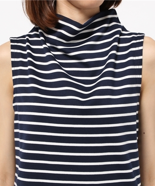 SENSE OF PLACE by URBAN RESEARCH（センスオブプレイスバイアーバンリサーチ）の「ボトルネックボーダープルオーバー（Tシャツ/カットソー・レディース・ホワイト/グレー/ネイビー・FREE）」の6枚目の写真