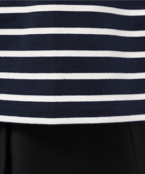 SENSE OF PLACE by URBAN RESEARCH（センスオブプレイスバイアーバンリサーチ）の「ボトルネックボーダープルオーバー（Tシャツ/カットソー・レディース・ホワイト/グレー/ネイビー・FREE）」の9枚目の写真