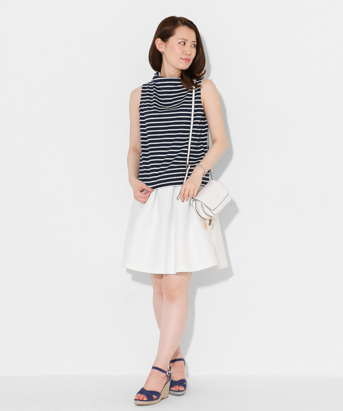 SENSE OF PLACE by URBAN RESEARCH（センスオブプレイスバイアーバンリサーチ）の「ボトルネックボーダープルオーバー（Tシャツ/カットソー・レディース・ホワイト/グレー/ネイビー・FREE）」の15枚目の写真