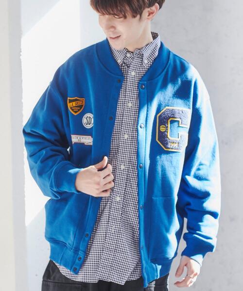 coen（コーエン）の「裏毛グラウンドスタジャン（スタジャン・メンズ・レッド/コバルトブルー・S/M/L/XL）」の2枚目の写真