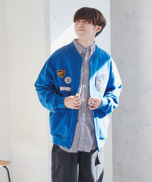 coen（コーエン）の「裏毛グラウンドスタジャン（スタジャン・メンズ・レッド/コバルトブルー・S/M/L/XL）」の11枚目の写真