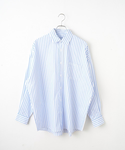 COLONY 2139（コロニートゥーワンスリーナイン）の「ブロードストライプBIGサイズレギュラーカラーシャツ（シャツ/ブラウス・メンズ・ホワイト/ブラック/ブルー・MEDIUM/LARGE/X-LARGE）」の14枚目の写真