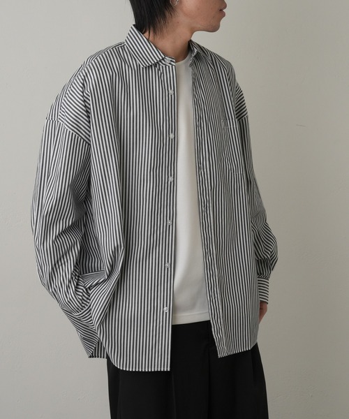 COLONY 2139（コロニートゥーワンスリーナイン）の「ブロードストライプBIGサイズレギュラーカラーシャツ（シャツ/ブラウス・メンズ・ホワイト/ブラック/ブルー・MEDIUM/LARGE/X-LARGE）」の17枚目の写真