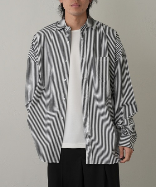 COLONY 2139（コロニートゥーワンスリーナイン）の「ブロードストライプBIGサイズレギュラーカラーシャツ（シャツ/ブラウス・メンズ・ホワイト/ブラック/ブルー・MEDIUM/LARGE/X-LARGE）」の20枚目の写真