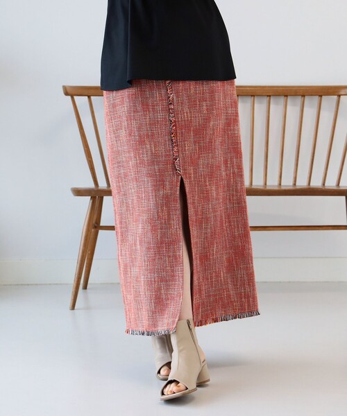 Ray BEAMS（レイビームス）の「Ray BEAMS / ツイード ロング タイトスカート（スカート・レディース・レッド/グリーン・0/1）」の12枚目の写真