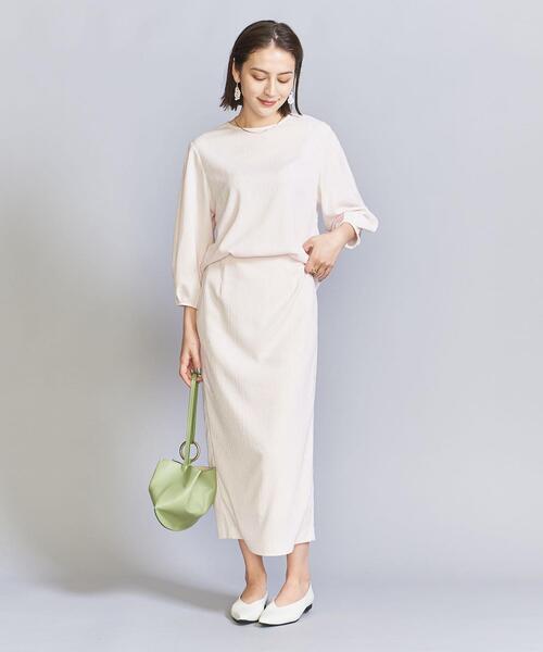 BEAUTY&YOUTH UNITED ARROWS(ビューティーアンドユースユナイテッドアローズ)の「楊柳 ラウンドヘム プルオーバー -ウォッシャブル-(Tシャツ/カットソー・レディース・ネイビー/ベージュ/オフホワイト・FREE)」の9枚目の写真