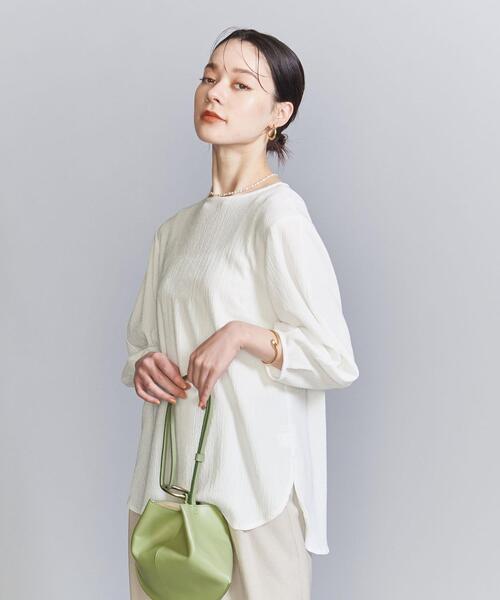 BEAUTY&YOUTH UNITED ARROWS(ビューティーアンドユースユナイテッドアローズ)の「楊柳 ラウンドヘム プルオーバー -ウォッシャブル-(Tシャツ/カットソー・レディース・ネイビー/ベージュ/オフホワイト・FREE)」の22枚目の写真