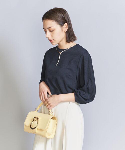BEAUTY&YOUTH UNITED ARROWS(ビューティーアンドユースユナイテッドアローズ)の「楊柳 ラウンドヘム プルオーバー -ウォッシャブル-(Tシャツ/カットソー・レディース・ネイビー/ベージュ/オフホワイト・FREE)」の21枚目の写真