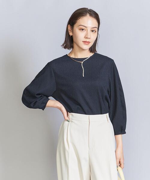 BEAUTY&YOUTH UNITED ARROWS(ビューティーアンドユースユナイテッドアローズ)の「楊柳 ラウンドヘム プルオーバー -ウォッシャブル-(Tシャツ/カットソー・レディース・ネイビー/ベージュ/オフホワイト・FREE)」の20枚目の写真