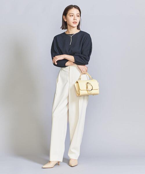 BEAUTY&YOUTH UNITED ARROWS(ビューティーアンドユースユナイテッドアローズ)の「楊柳 ラウンドヘム プルオーバー -ウォッシャブル-(Tシャツ/カットソー・レディース・ネイビー/ベージュ/オフホワイト・FREE)」の19枚目の写真
