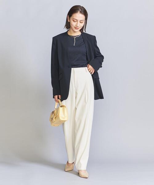 BEAUTY&YOUTH UNITED ARROWS(ビューティーアンドユースユナイテッドアローズ)の「楊柳 ラウンドヘム プルオーバー -ウォッシャブル-(Tシャツ/カットソー・レディース・ネイビー/ベージュ/オフホワイト・FREE)」の17枚目の写真