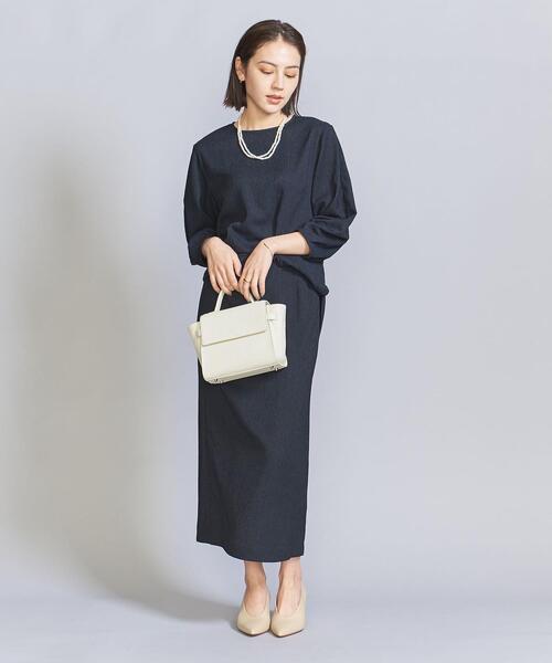 BEAUTY&YOUTH UNITED ARROWS(ビューティーアンドユースユナイテッドアローズ)の「楊柳 ラウンドヘム プルオーバー -ウォッシャブル-(Tシャツ/カットソー・レディース・ネイビー/ベージュ/オフホワイト・FREE)」の16枚目の写真