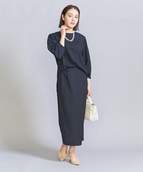 BEAUTY&YOUTH UNITED ARROWS(ビューティーアンドユースユナイテッドアローズ)の「楊柳 ラウンドヘム プルオーバー -ウォッシャブル-(Tシャツ/カットソー・レディース・ネイビー/ベージュ/オフホワイト・FREE)」の15枚目の写真