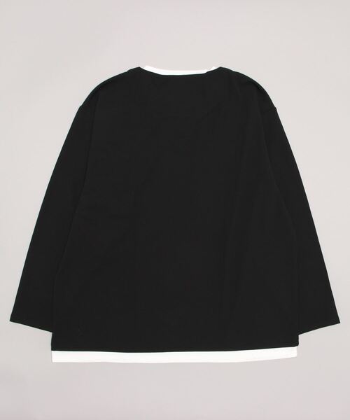 B&T CLUB(ビーティークラブ)の「フェイクレイヤード 長袖 Tシャツ(Tシャツ/カットソー・メンズ・ブラック/ブラウン/カーキ・X3(6L~7L)/X1(3L~4L)/X4(8L~9L)/X2(4L~5L))」の15枚目の写真