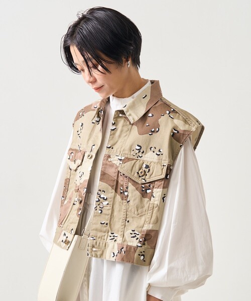 FREAK'S STORE(フリークスストア)の「デニムカモショートベスト(ベスト・レディース・ブルー/カモフラージュ・フリ-)」の17枚目の写真