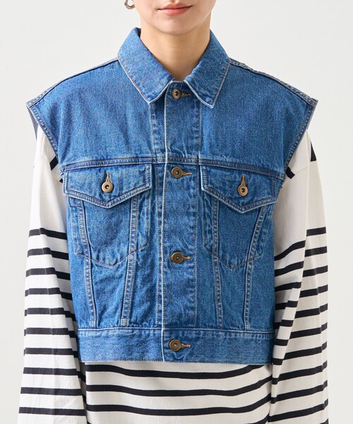 FREAK'S STORE(フリークスストア)の「デニムカモショートベスト(ベスト・レディース・ブルー/カモフラージュ・フリ-)」の11枚目の写真