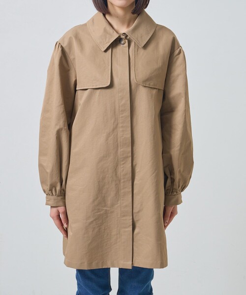 PUBLUX（パブリュクス）の「▽PUBLUX/パブリュクス ヨーク切替ワンピースコート（トレンチコート・レディース・ブラック/ベージュ・ﾌﾘ-）」の16枚目の写真