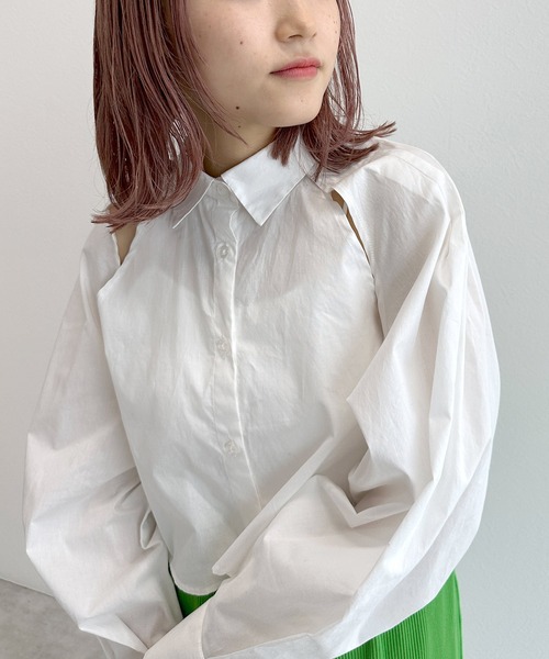 w closet（ダブルクローゼット）の「ラグランスリットショートシャツ