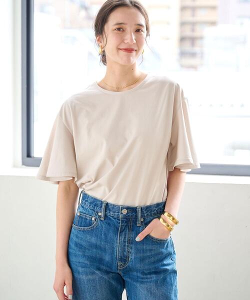 【WEB限定】フレアスリーブプルオーバーカットソー-吸水速乾・接触冷感・マシンウォッシャブル-