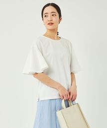 green label relaxing（グリーンレーベルリラクシング）の「【WEB限定】フレアスリーブ プルオーバー カットソー -吸水速乾・接触冷感・マシンウォッシャブル-（Tシャツ/カットソー）」