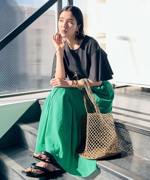 【WEB限定】フレアスリーブプルオーバーカットソー-吸水速乾・接触冷感・マシンウォッシャブル-