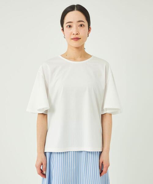 【WEB限定】フレアスリーブプルオーバーカットソー-吸水速乾・接触冷感・マシンウォッシャブル-