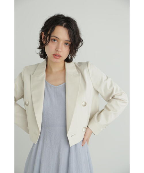 セール】◇コットンギャバジンショートジャケット（テーラード