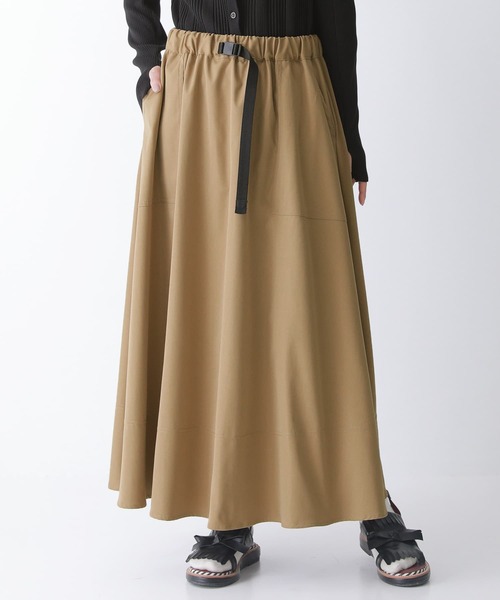 osharewalker（オシャレウォーカー）の「【廃盤】『ツイルフレアスカート』（スカート・レディース・ベージュ/ダークネイビー・FREE）」の3枚目の写真