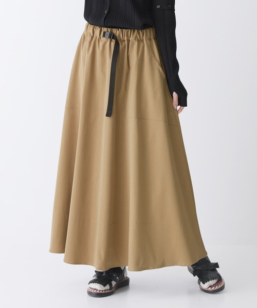 osharewalker（オシャレウォーカー）の「【廃盤】『ツイルフレアスカート』（スカート・レディース・ベージュ/ダークネイビー・FREE）」の4枚目の写真