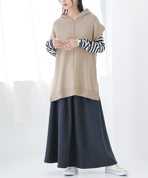 osharewalker（オシャレウォーカー）の「【廃盤】『ツイルフレアスカート』（スカート・レディース・ベージュ/ダークネイビー・FREE）」の11枚目の写真