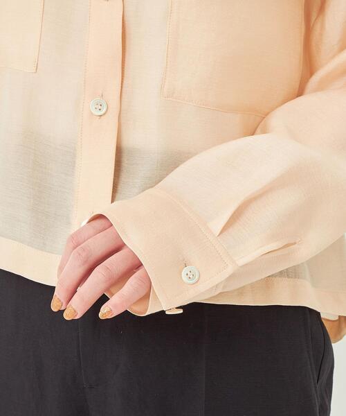 今期購入◎新品未使用♪green label relaxingシャツ☆重ねて冬も WEB限定】［ XS /H148-155cm］クラフト 5分袖 ブラウス （シャツ