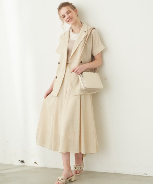 idem（イデム）の「【ZOZOTOWN限定】 crepe volume flare skirt/ボリュームフレアスカート【Sサイズ展開あり】（スカート・レディース・アイボリー/ピンク/ネイビー・FREE/SMALL）」の2枚目の写真