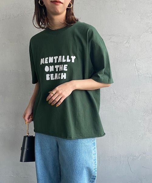 FUNG（ファング）の「[FUNG/ファング] ON THE BEACH カットオフプリントTシャツ（Tシャツ/カットソー・レディース・ホワイト/ダークグリーン・M）」の18枚目の写真