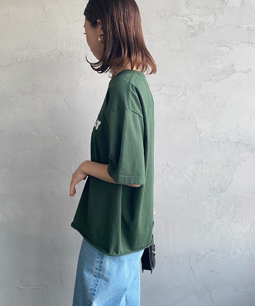 FUNG（ファング）の「[FUNG/ファング] ON THE BEACH カットオフプリントTシャツ（Tシャツ/カットソー・レディース・ホワイト/ダークグリーン・M）」の19枚目の写真